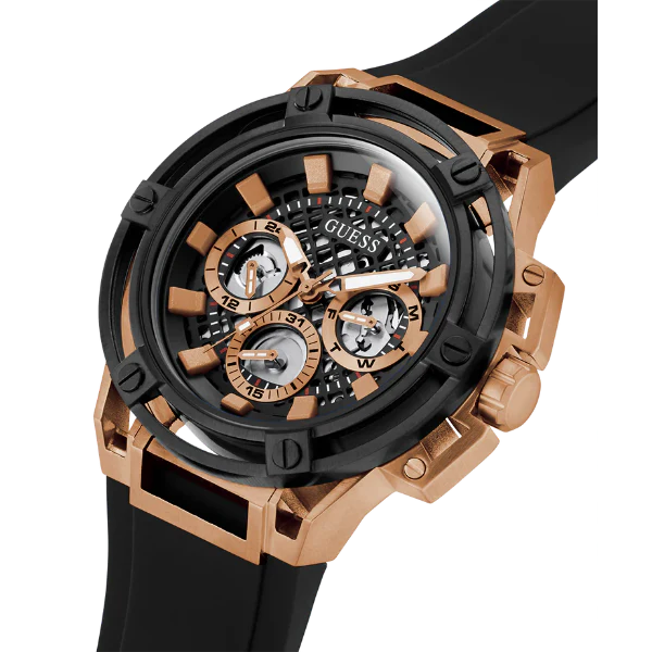 Guess Matrix Black Silicone Strap Black Dial Quartz Watch for Gents - GW0423G5 - Image 2