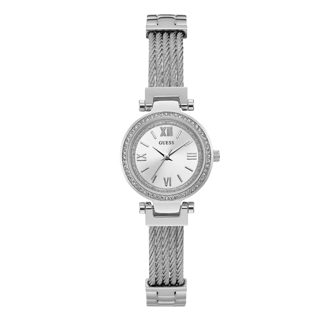 Guess Mini Soho Silver Stainless Steel Silver Dial Quartz Watch for Ladies - W1009L1