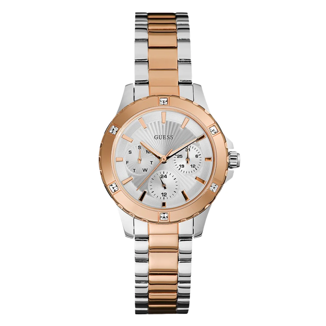 Guess Mist Two-tone Stainless Steel Silver Dial Quartz Watch for Ladies - W0443L4