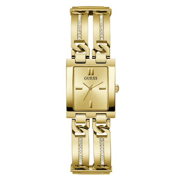 Guess MOD ID Gold Stainless Steel Gold Dial Quartz Watch for Ladies - GW0668L2