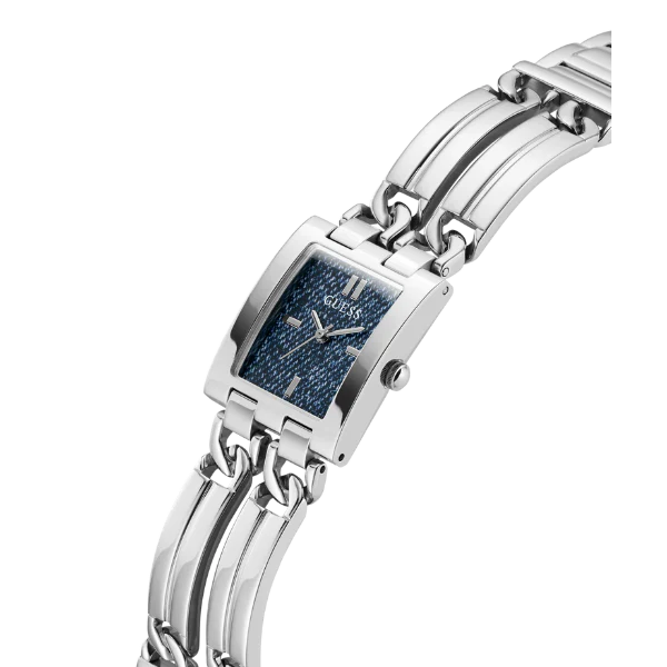 Guess MOD ID Silver Stainless Steel Blue Dial Quartz Watch for Ladies - GW0807L1 - Image 2