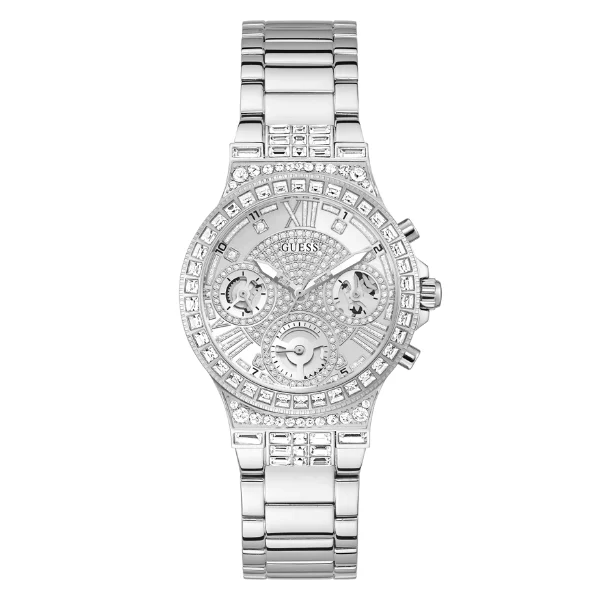 Guess Moonlight Silver Stainless Steel Silver Dial Quartz Watch for Ladies - GW0320L1