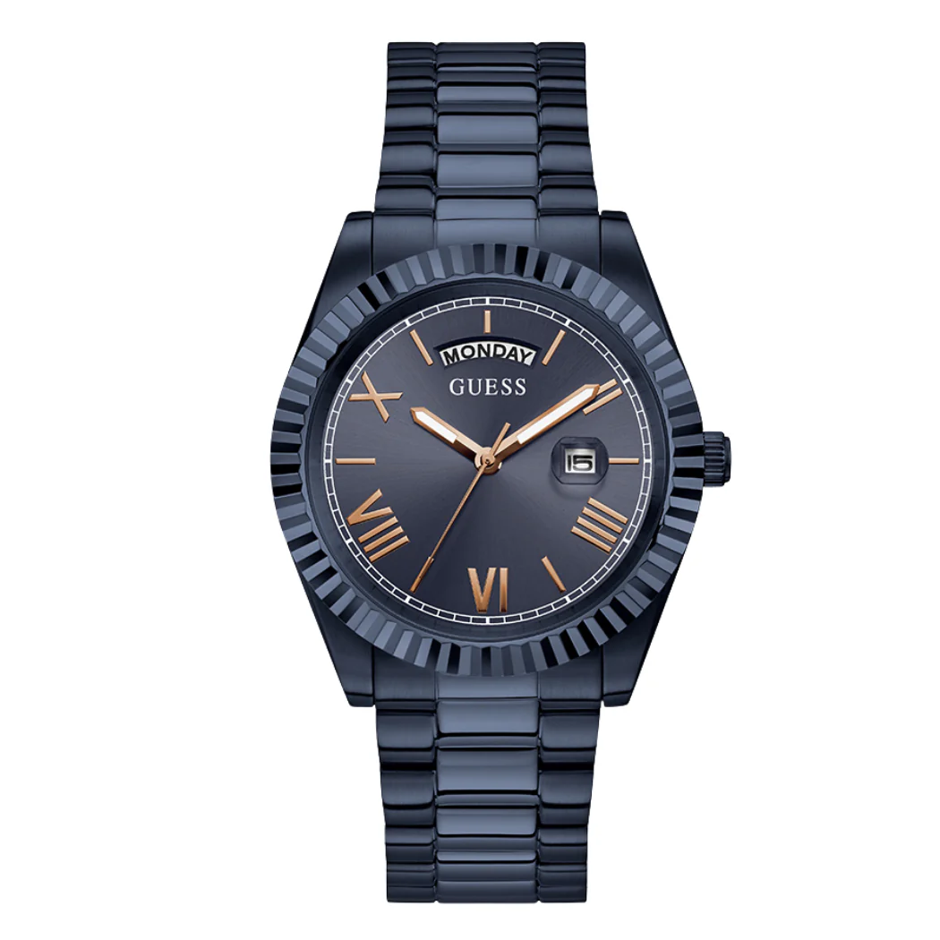 Guess Navy Blue Stainless Steel Navy Blue Dial Quartz Watch for Gents - GW0265G9
