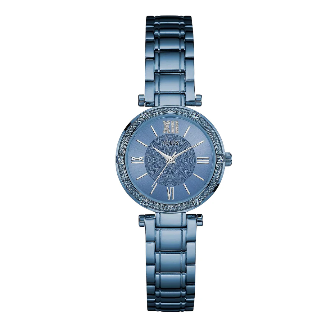 Guess Park Ave Blue Stainless Steel Blue Dial Quartz Watch for Ladies - W0767L4