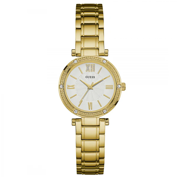 Guess Park Ave Gold Stainless Steel Silver Dial Quartz Watch for Ladies - W0767L2