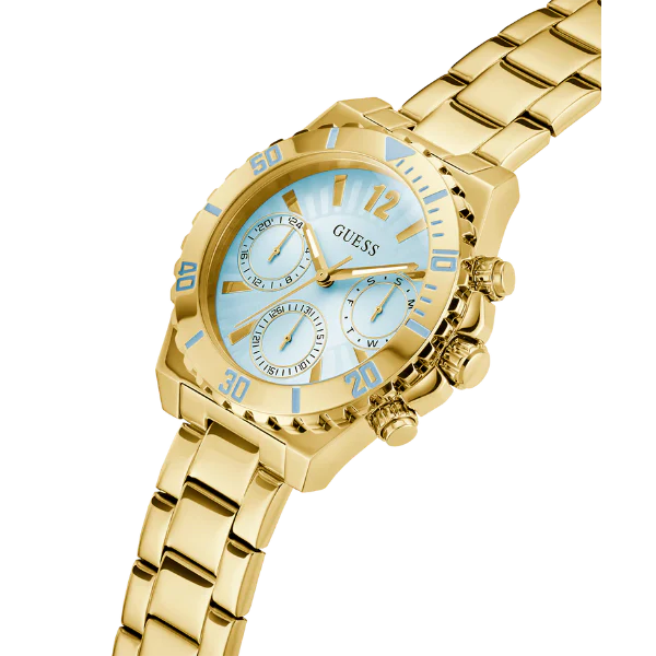 Guess Phoebe Gold Stainless Steel Blue Dial Chronograph Quartz Watch for Ladies - GW0696L2 - Image 2