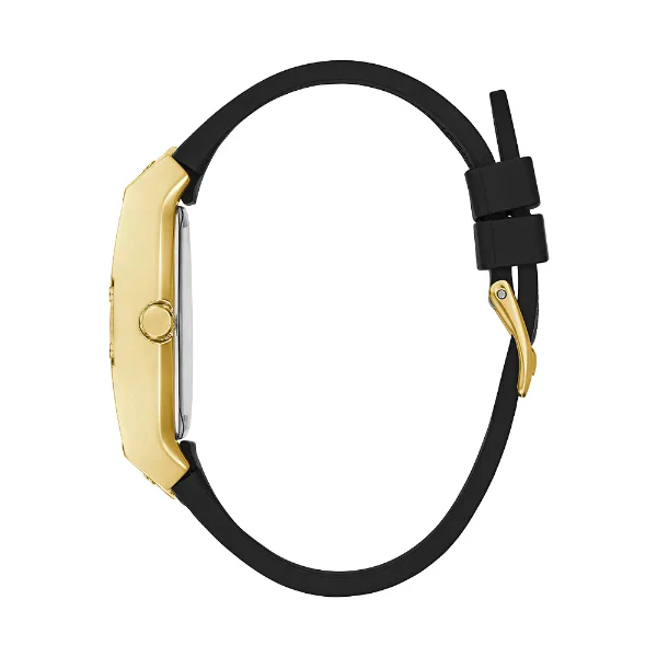 Guess Phoenix Black Silicone Strap Gold Dial Quartz Watch for Ladies - GW0105L2 - Image 2