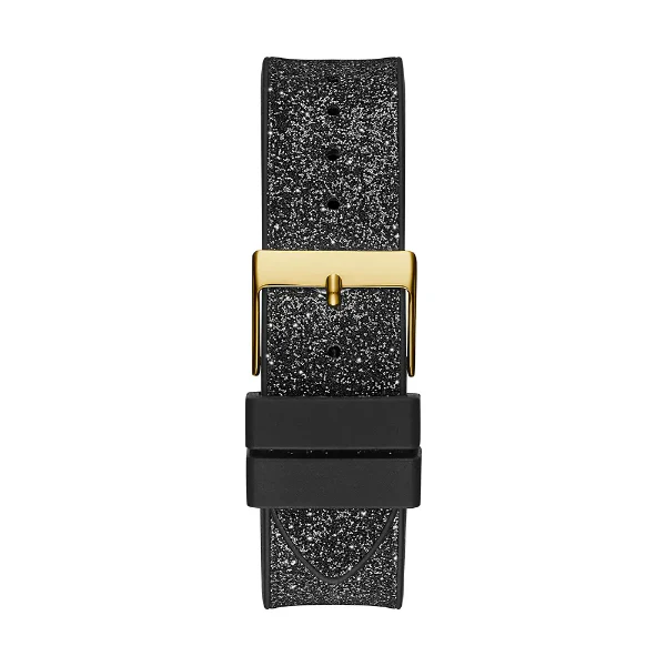 Guess Phoenix Black Silicone Strap Gold Dial Quartz Watch for Ladies - GW0105L2 - Image 3