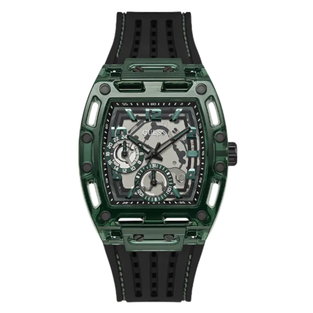 Guess Phoenix Black Silicone Strap Multicolor Dial Quartz Watch for Gents - GW0499G7