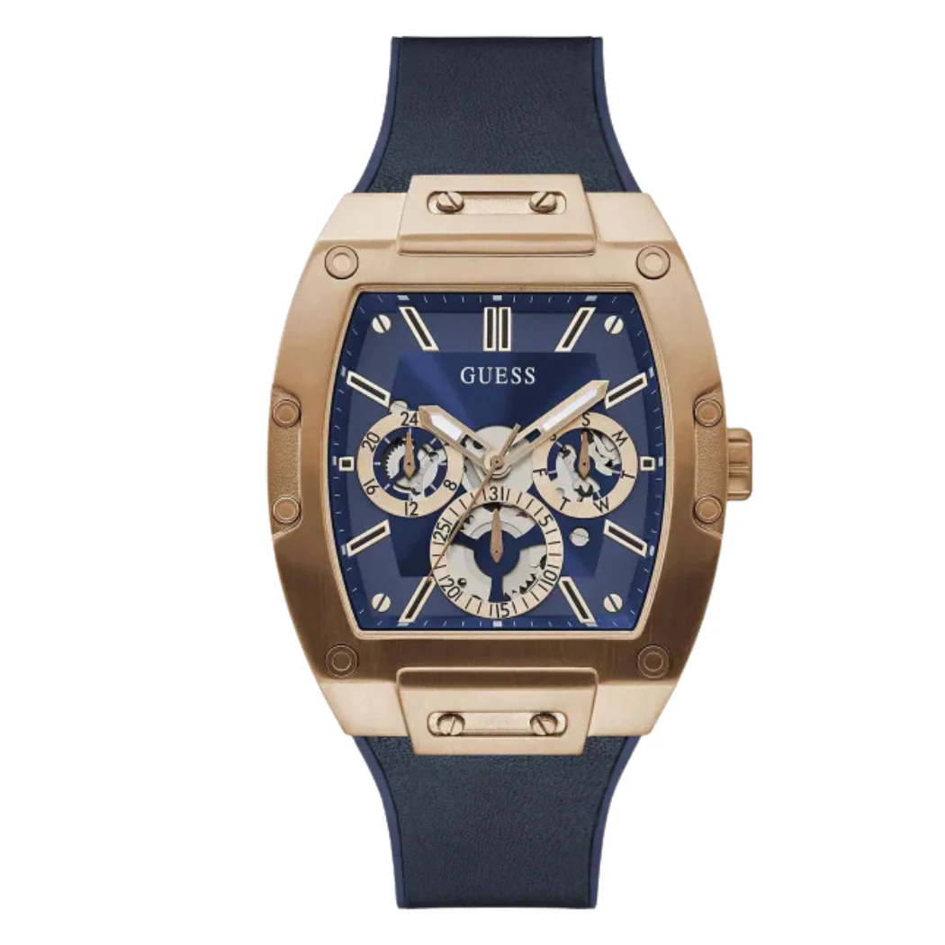 Guess Phoenix Blue Silicone Strap Blue Dial Quartz Watch for Gents - GW0202G4