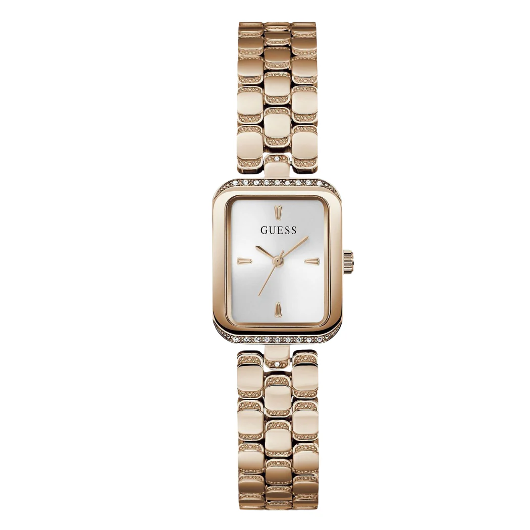 Guess Rose Gold Stainless Steel Silver Dial Quartz Watch for Ladies - GW0865L3