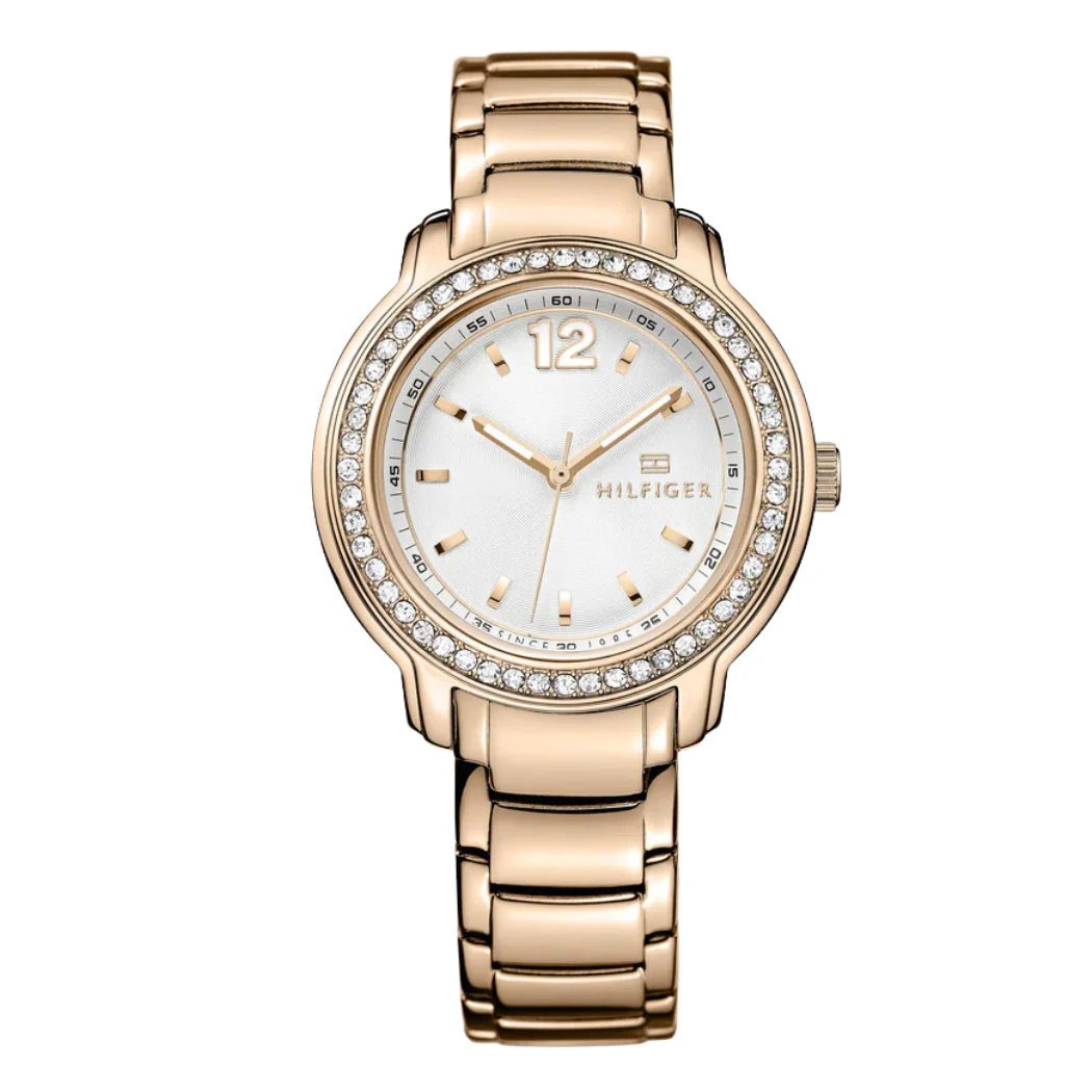 Tommy Hilfiger Rose Gold Stainless Steel White Dial Quartz Watch for Ladies - 1781468