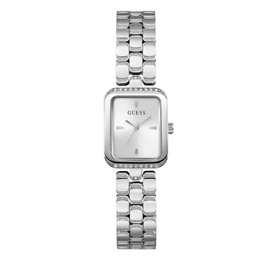 Guess Silver Stainless Steel Silver Dial Quartz Watch for Ladies - GW0865L1
