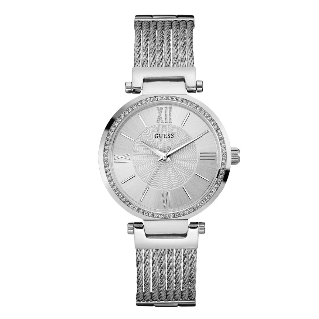 Guess Soho Silver Stainless Steel Silver Dial Quartz Watch for Ladies - W0638L1