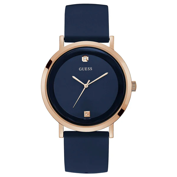 Guess Supernova Blue Silicone Strap Blue Dial Quartz Watch for Gents - W1264G3
