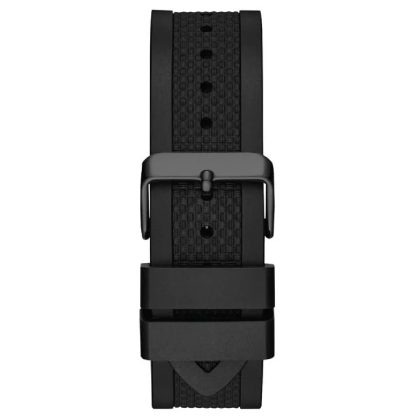 Guess Surge Black Silicone Strap Black Dial Chronograph Quartz Watch for Gents - W1168G3 - Image 2
