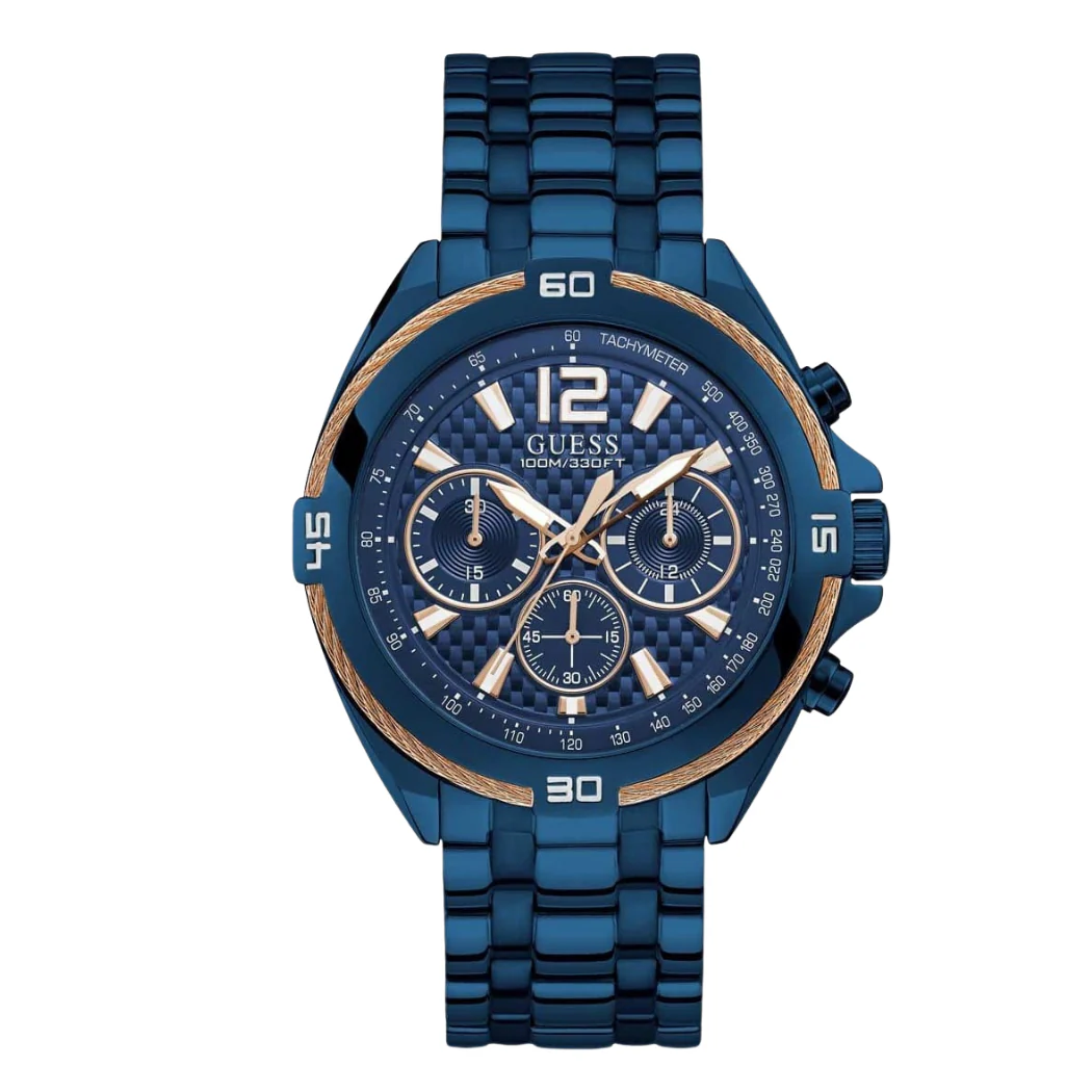 Guess Surge Blue Stainless Steel Blue Dial Chronograph Quartz Watch for Gents - W1258G3
