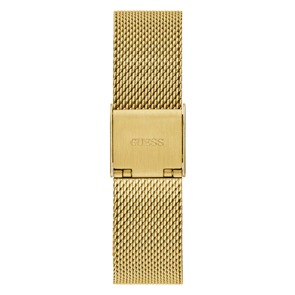 Guess Tapestry Gold Mesh Bracelet Gold Dial Quartz Watch for Ladies - GW0354L2 - Image 3
