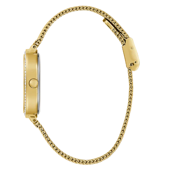 Guess Tapestry Gold Mesh Bracelet Green Dial Quartz Watch for Ladies - GW0354L5 - Image 4
