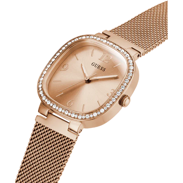 Guess Tapestry Rose Gold Mesh Bracelet Rose Gold Dial Quartz Watch for Ladies - GW0354L3 - Image 2