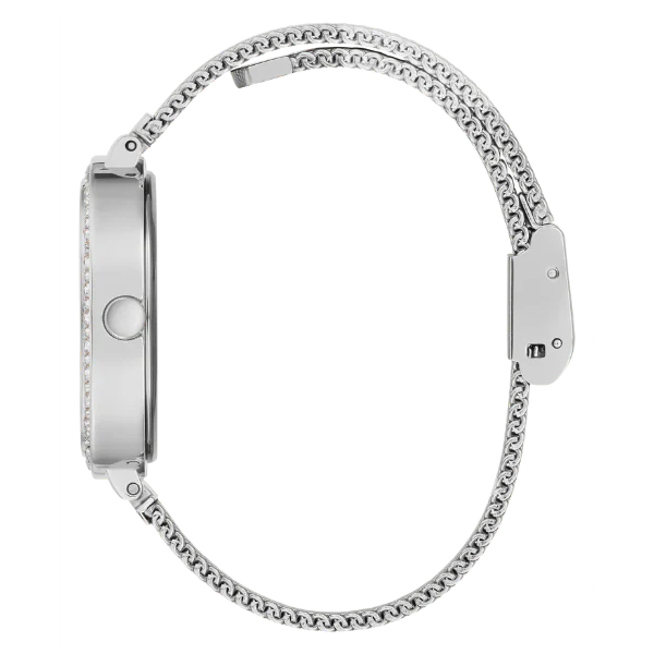 Guess Tapestry Silver Mesh Bracelet Silver Dial Quartz Watch for Ladies - GW0354L1 - Image 4