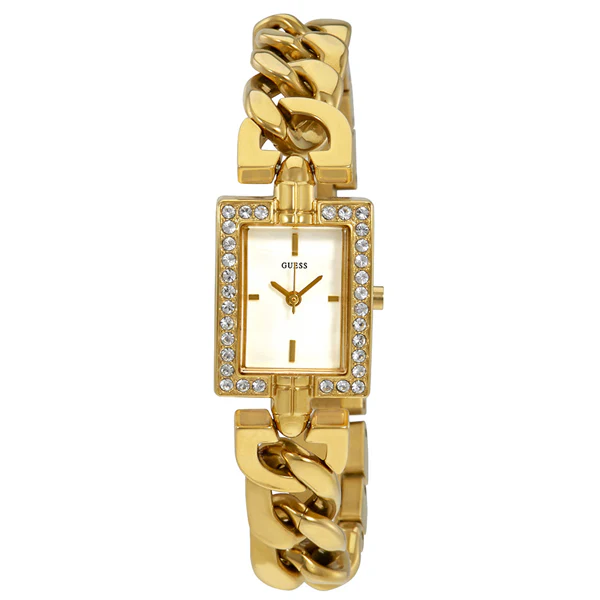 Guess Trend Gold Stainless Steel White Dial Quartz Watch for Ladies - W0540L2