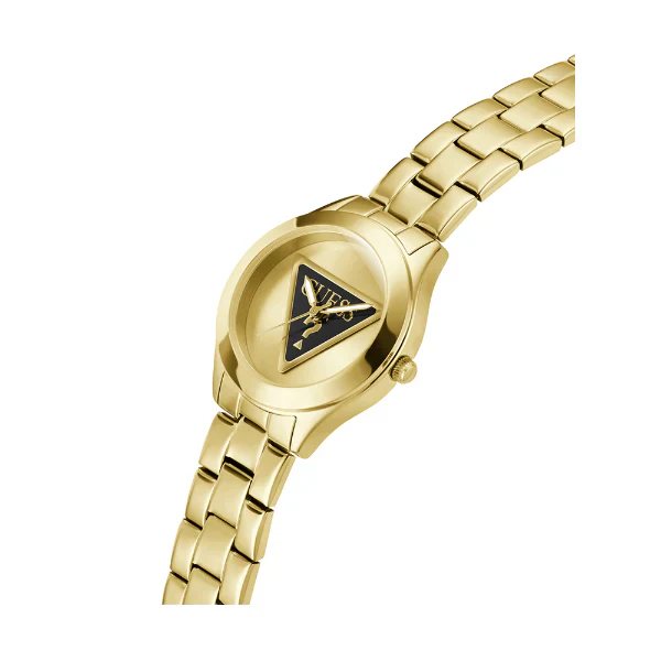Guess Tri Plaque Gold Stainless Steel Gold Dial Quartz Watch for Ladies - GW0675L2 - Image 2