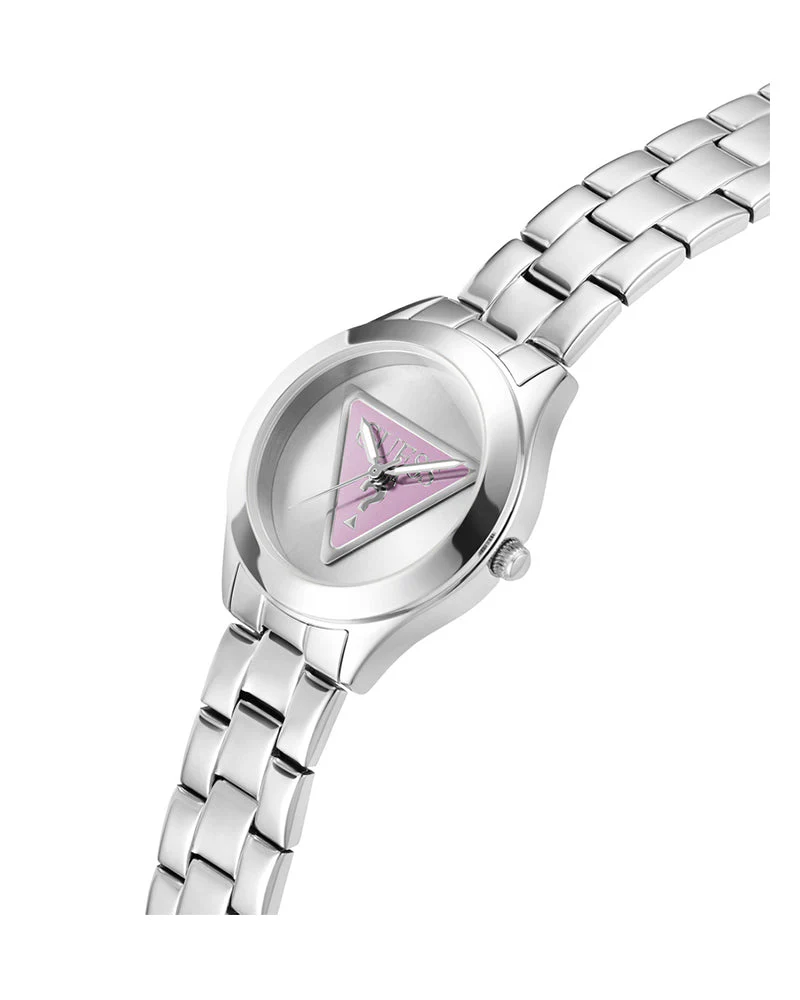 Guess Tri Plaque Silver Stainless Steel Silver Dial Quartz Watch for Ladies - GW0675L1 - Image 2