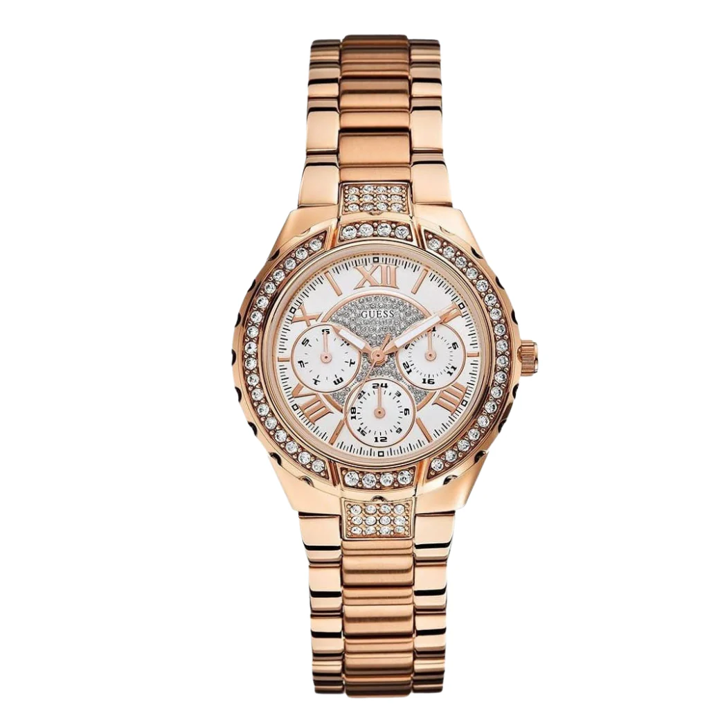 Guess Viva Rose Gold Stainless Steel Rose Gold Dial Quartz Watch for Ladies - W0111L3