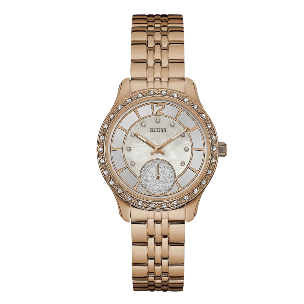 Guess Whitney Rose Gold Stainless Steel Silver Dial Quartz Watch for Ladies - W0931L3