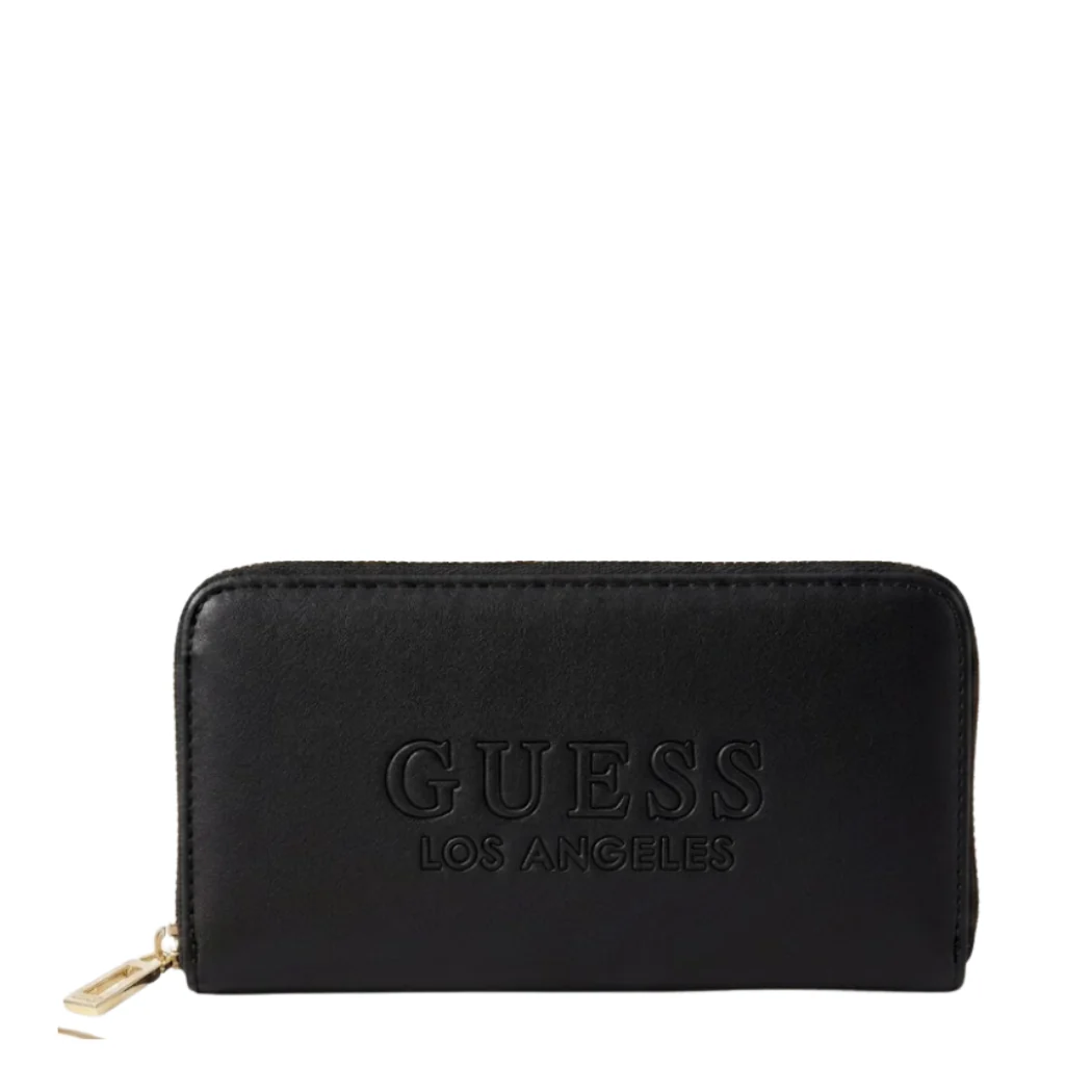 Guess Women Wallet Large Zipper Black