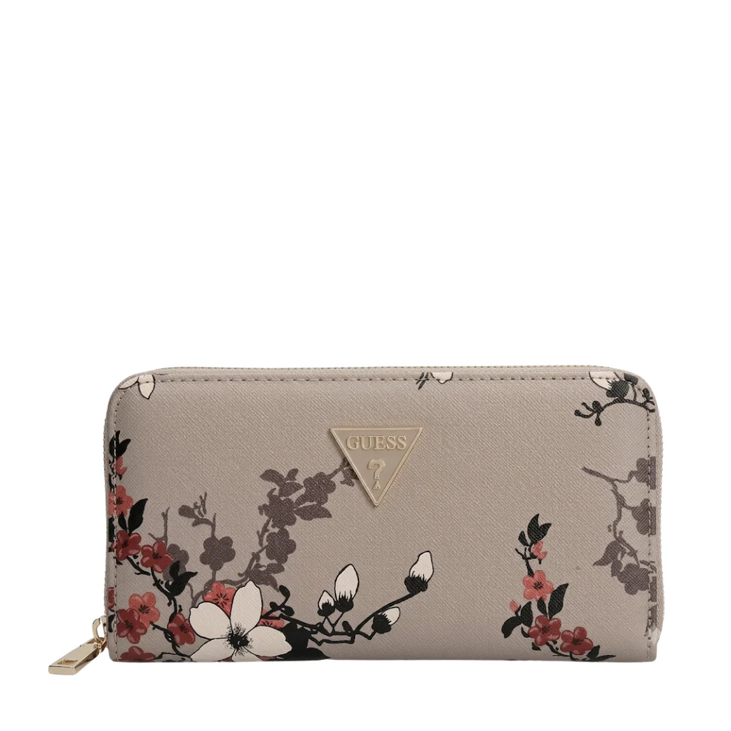Guess Women Wallet Large Zipper Grey