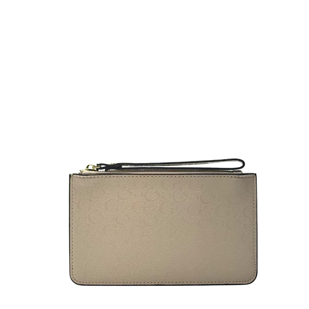 GUESS Wristlet Pouch Wallet – Beige | Neutral & Versatile Organizer – PO 4784