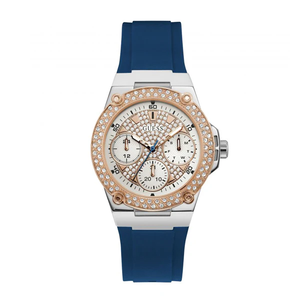 Guess Zena Blue Silicone Strap Multi Color Dial Quartz Watch for Ladies - W1291L2
