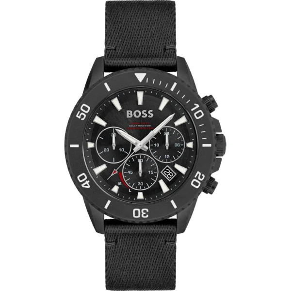 HUGO BOSS Admiral Black Plastic/Resin Strap Black Dial Chronograph Quartz Watch for Gents - 1513918