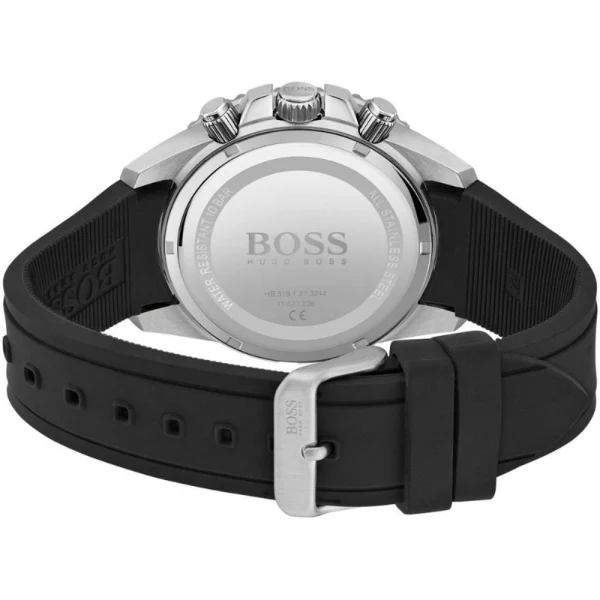HUGO BOSS Admiral Black Silicone Strap Black Dial Chronograph Quartz Watch for Gents - 1513912 - Image 2