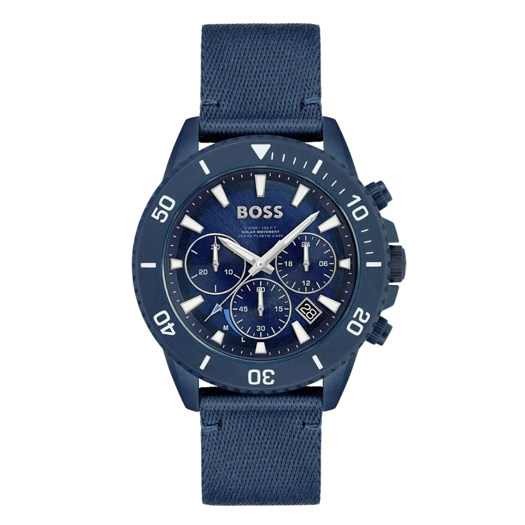 Hugo Boss Admiral Blue Plastic/Resin Strap Blue Dial Chronograph Quartz Watch for Gents - 1513919