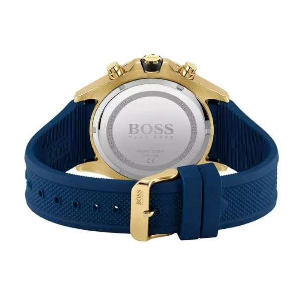 HUGO BOSS Admiral Blue Silicone Strap Blue Dial Chronograph Quartz Watch for Gents - 1513965 - Image 2