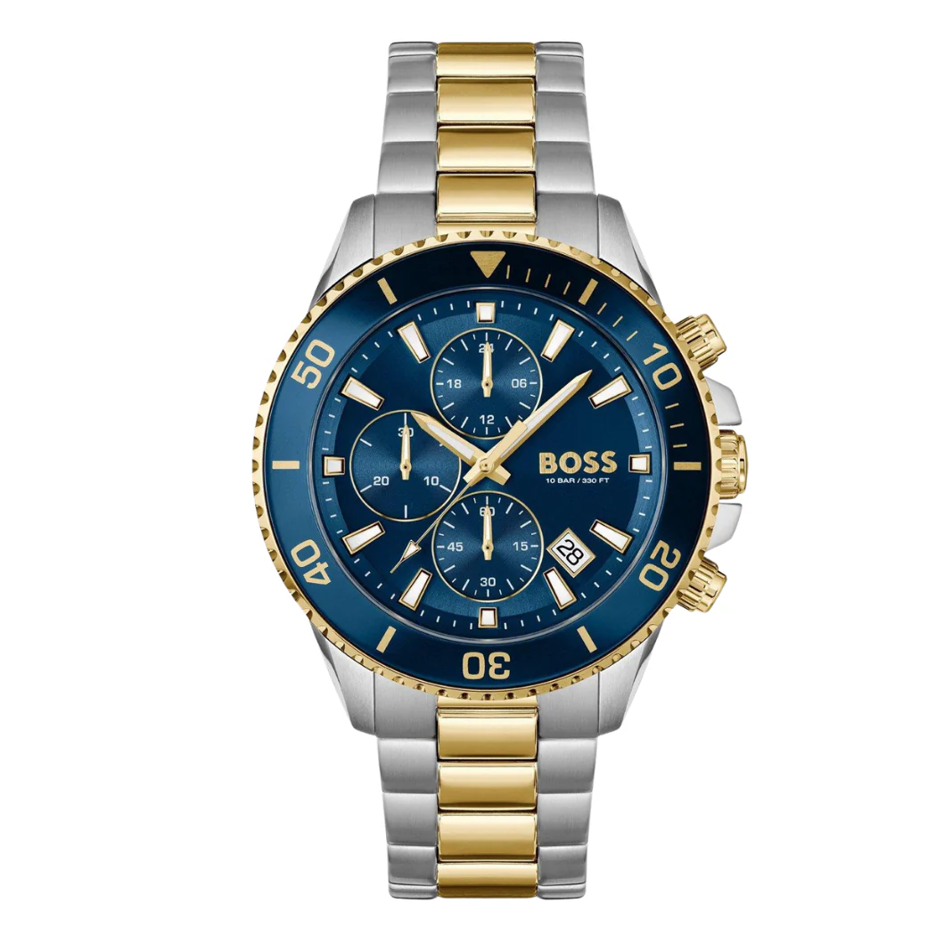 Hugo Boss Admiral Two-tone Stainless Steel Blue Dial Chronograph Quartz Watch for Gents - 1514257