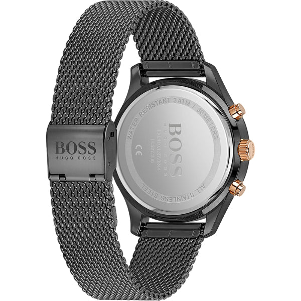 HUGO BOSS Associate Black Mesh Bracelet Black Dial Chronograph Quartz Watch for Gents - HUGO BOSS 1513811 - Image 2