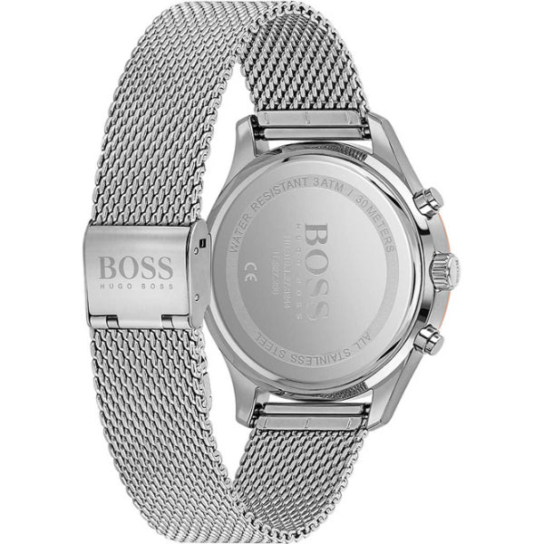 HUGO BOSS Associate Silver Stainless Steel Black Dial Chronograph Quartz Watch for Gents - 1513805 - Image 2