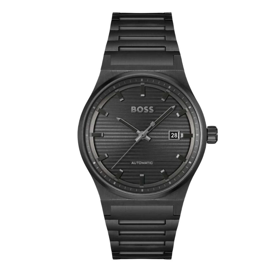 Hugo Boss Black Stainless Steel Black Dial Automatic Watch for Gents - Hugo Boss 1514120