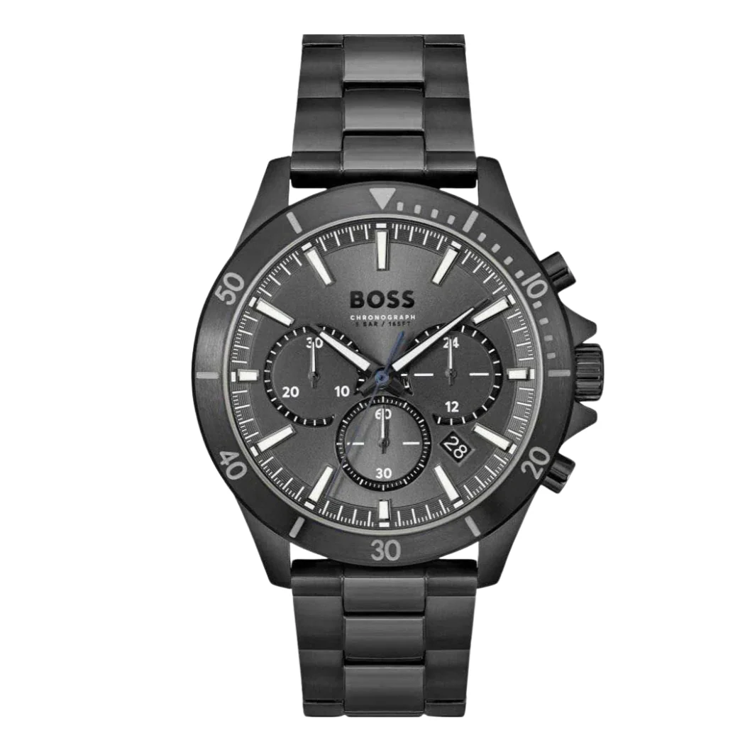 Hugo Boss Black Stainless Steel Grey Dial Chronograph Quartz Watch for Gents - Hugo Boss 1514058