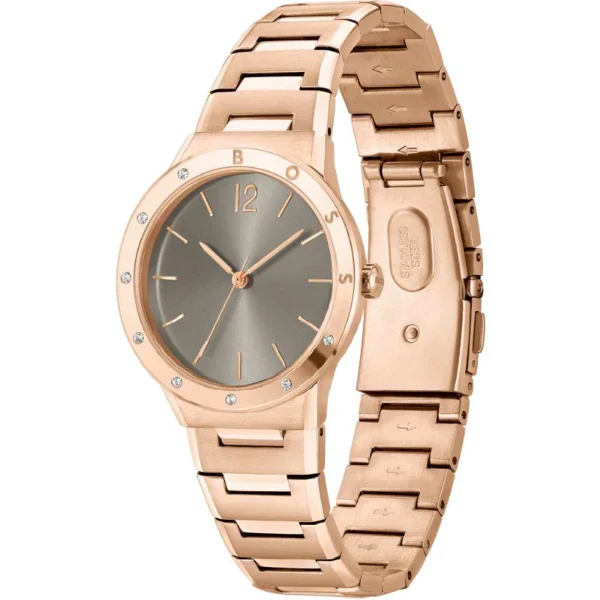 Hugo Boss Breath Rose Gold Stainless Steel Grey Dial Quartz Watch for Ladies - 1502651 - Image 2