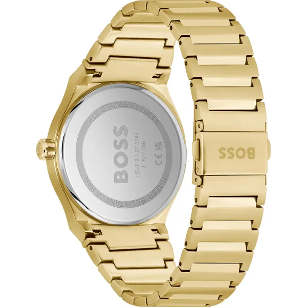 Hugo Boss Candor Gold Stainless Steel Black Dial Quartz Watch for Gents - Boss 1514077 - Image 3