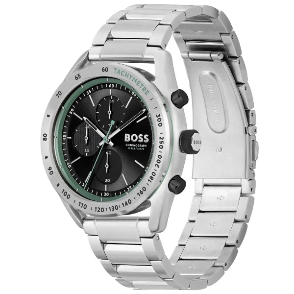 Hugo Boss Center Court Silver Stainless Steel Black Dial Chronograph Quartz Watch for Gents - 1514023 - Image 2