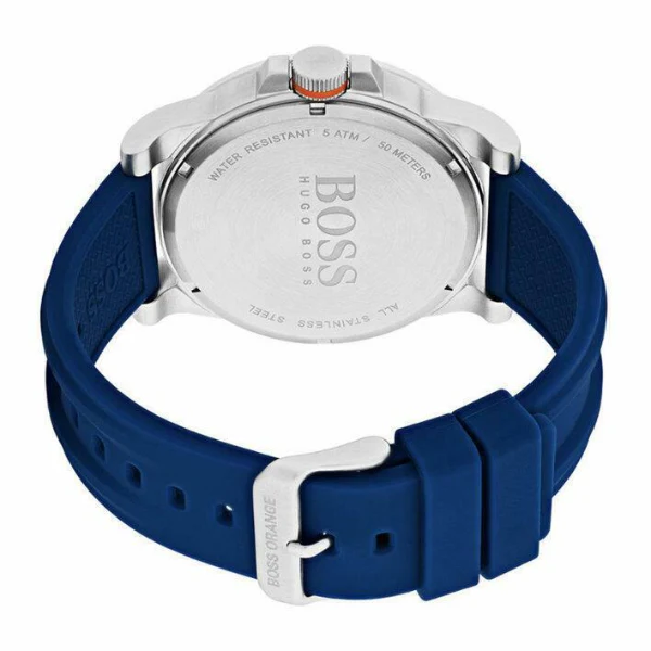 HUGO BOSS Detroit Blue Silicone Strap Blue Dial Quartz Watch for Gents - 1550008 - Image 2