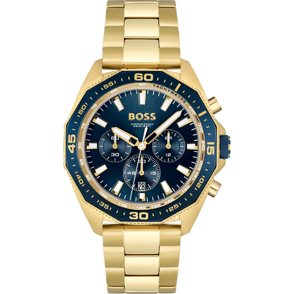 HUGO BOSS Energy Gold Stainless Steel Blue Dial Chronograph Quartz Watch for Gents - 1513973 - Image 2