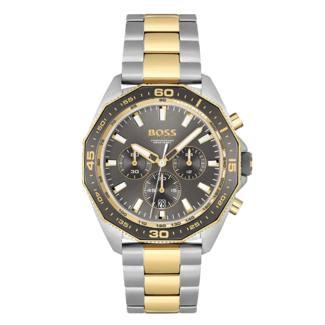 HUGO BOSS Energy Two-tone Stainless Steel Grey Dial Chronograph Quartz Watch for Gents - 1513974