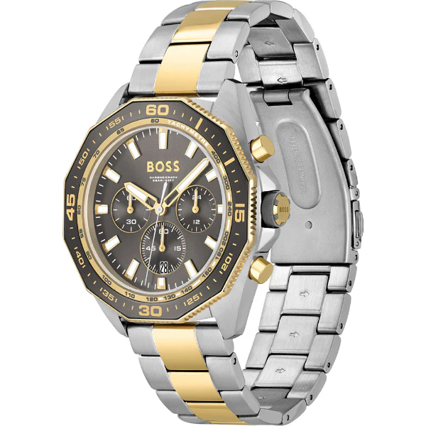 HUGO BOSS Energy Two-tone Stainless Steel Grey Dial Chronograph Quartz Watch for Gents - 1513974 - Image 2